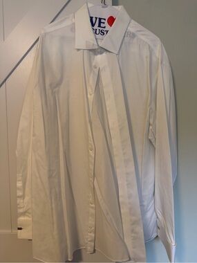 Calvin Klein White Men's Dress Shirt - Spread Collar